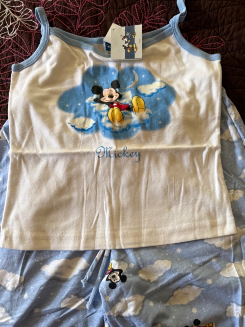 NEW "DISNEY MICKEY " 2 PC PJS': TANK TOP W/ LONG PANT. SIZE XL GIRL - Picture 2 of 4